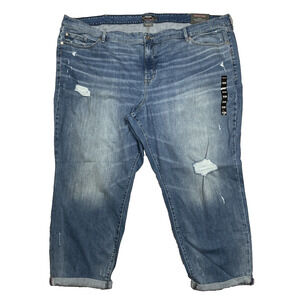 Torrid Boyfriend Straight Crop Jeans 30R Mid Rise Vintage Stretch Distressed NWT